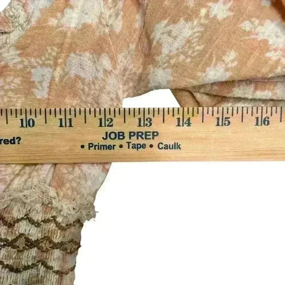 Free People Ellis Neutral Peasant Smocked Dress Size Small Boho Maxi Cottagecore - Picture 11 of 13